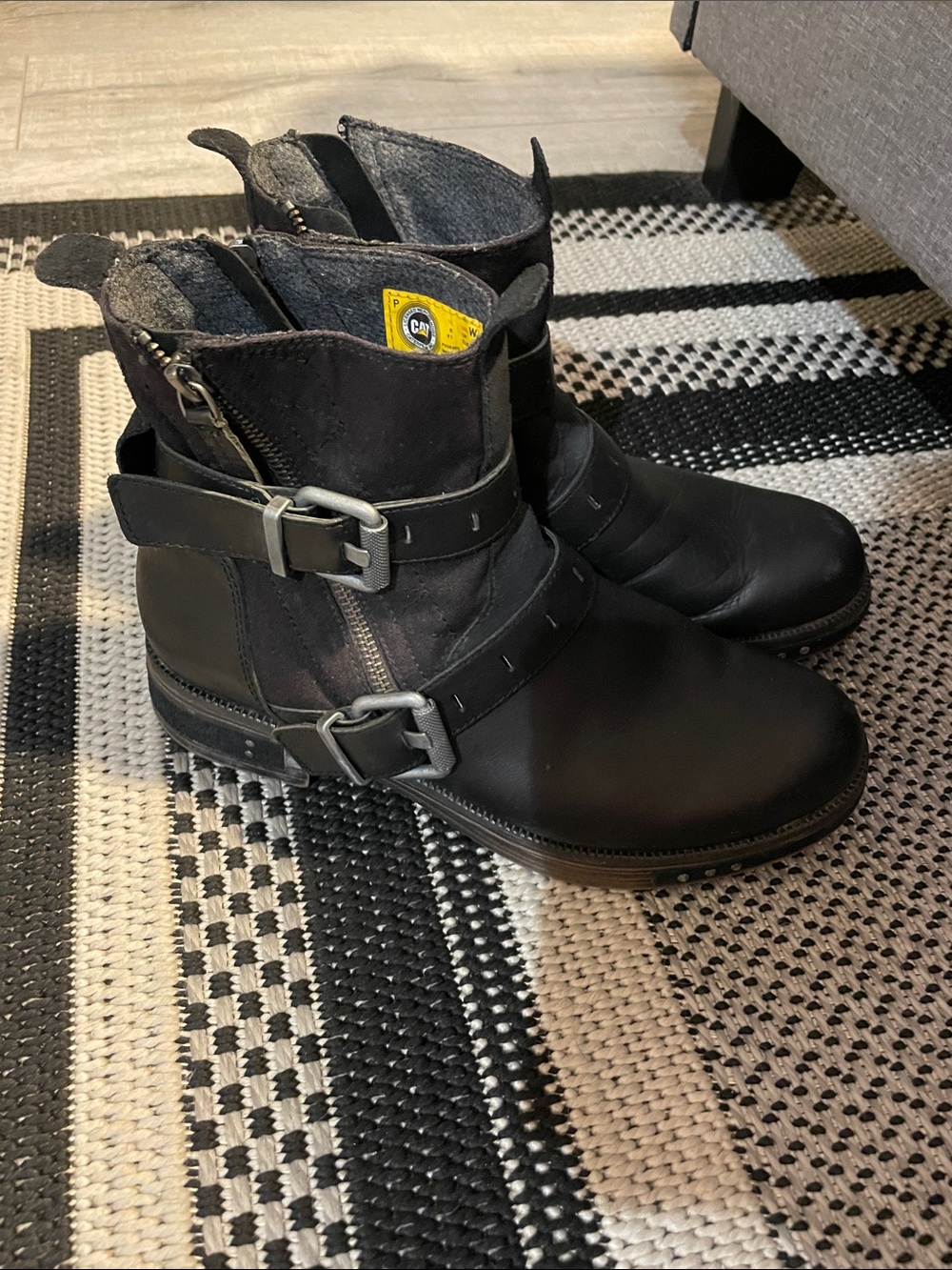 Caterpillar Black womans Buckle Ankle Boots
